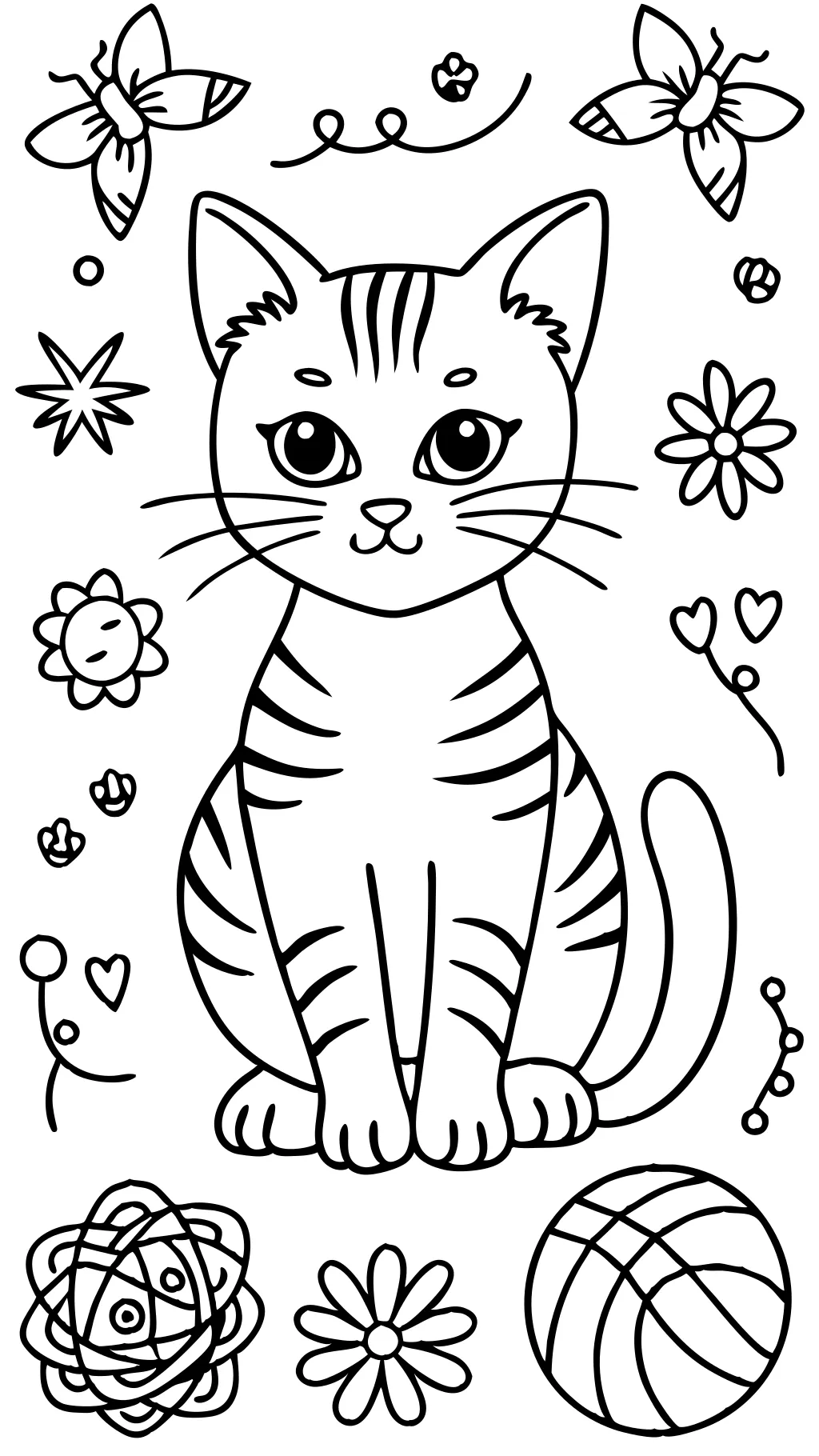 cat coloring page printable